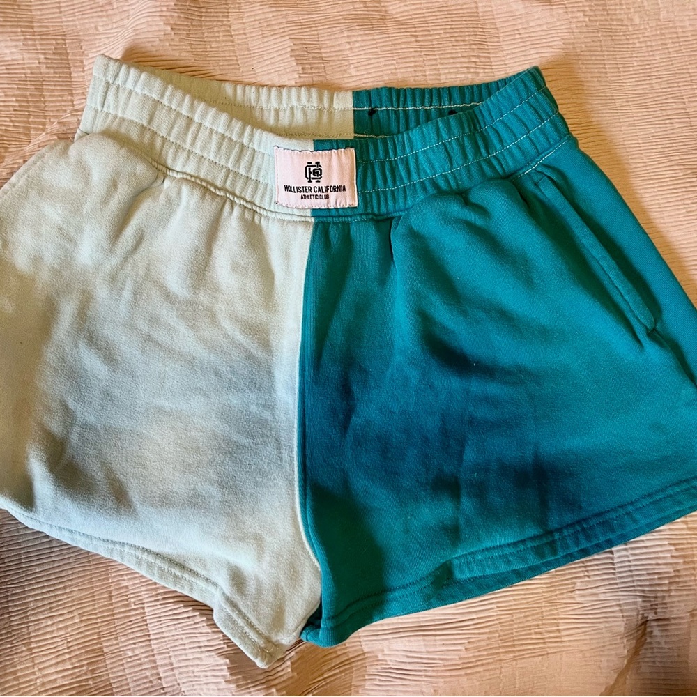 Hollister Teal and Cream Athletic Shorts